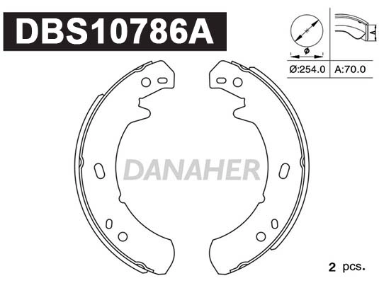 Jeu de mâchoires de frein, frein de stationnement DANAHER DBS10786A