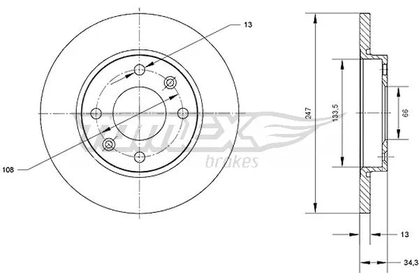 Disque de frein TOMEX Brakes TX 71-15