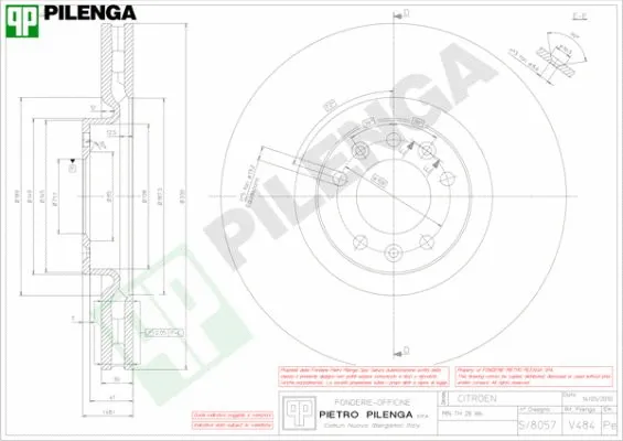 Disque de frein PILENGA V484