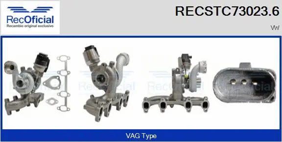 Turbocompresseur, suralimentation RECOFICIAL RECSTC73023.6