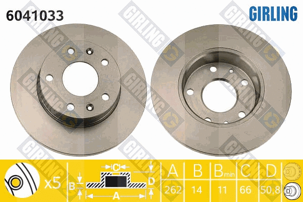 Disque de frein GIRLING 6041033