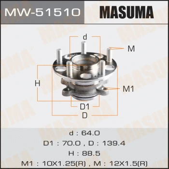 Kit de roulements de roue MASUMA MW-51510