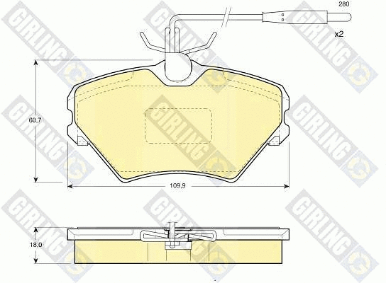 Kit de plaquettes de frein, frein à disque GIRLING 6110871