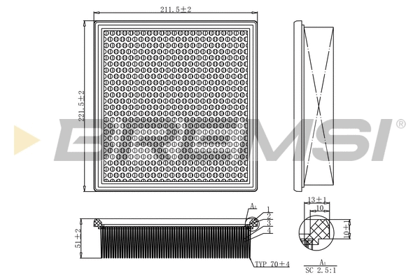 Filtre à air BREMSI FA1171