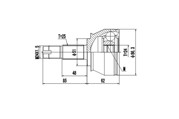 Jeu de joints, arbre de transmission DYNAMATRIX DCV817028
