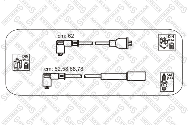 Kit de câbles d'allumage STELLOX 10-38487-SX