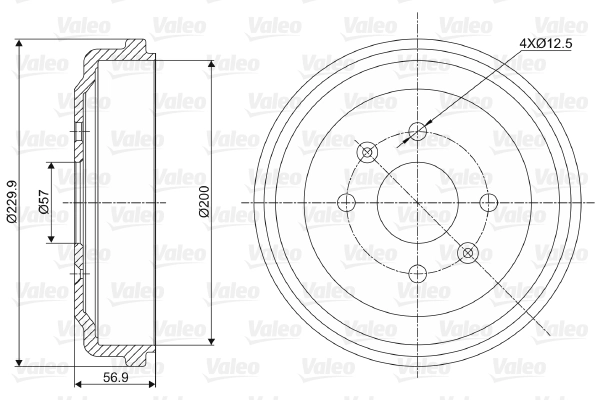 Tambour de frein VALEO 237041