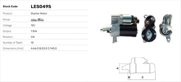 Démarreur LUSA LES0495