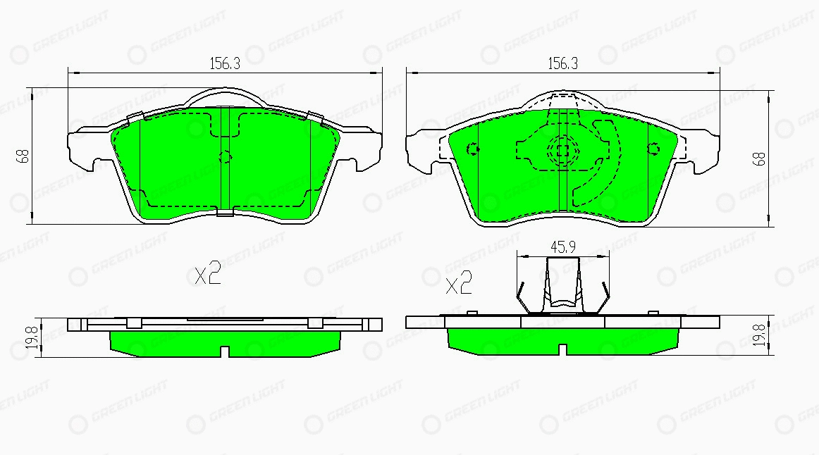 Kit de plaquettes de frein, frein à disque Automotive Adriado GLBP0266