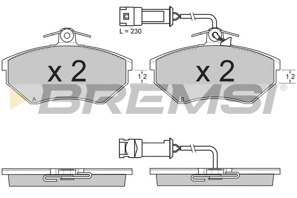 Kit de plaquettes de frein, frein à disque BREMSI BP2637