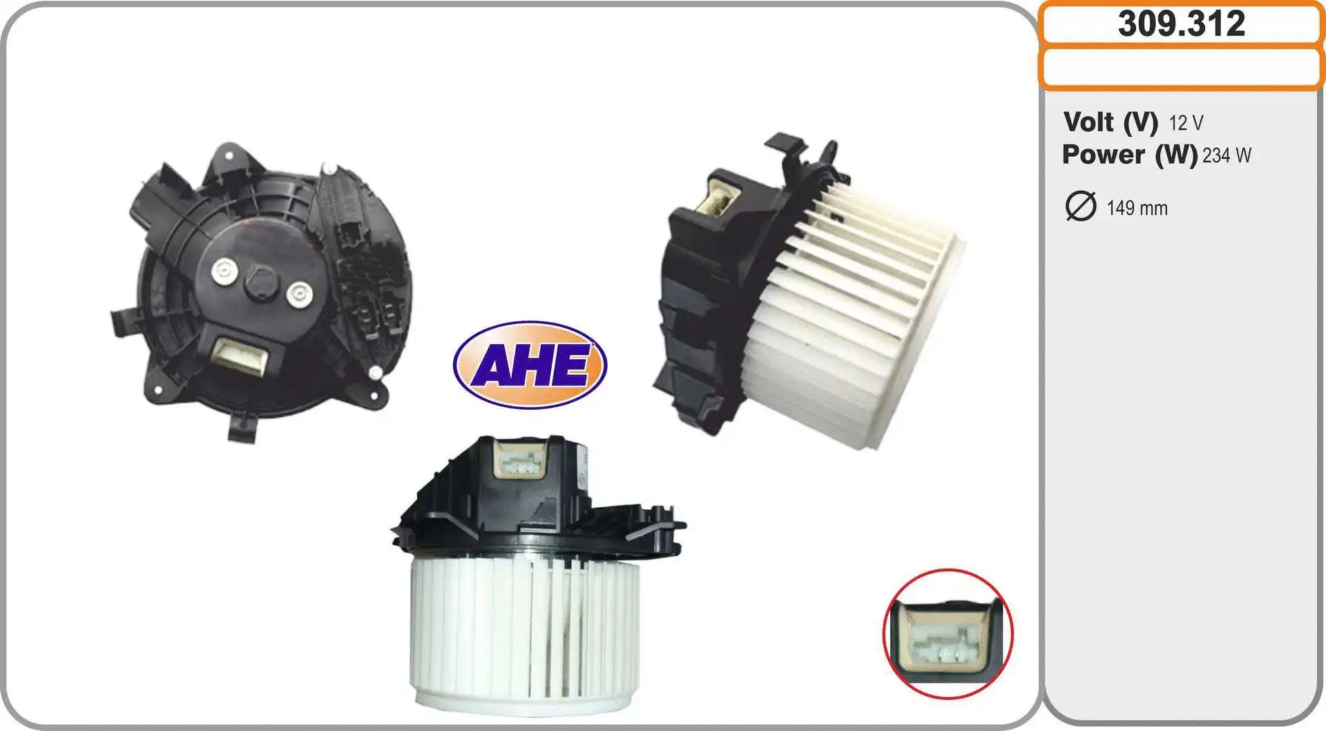 Pulseur d'air habitacle AHE 309.312