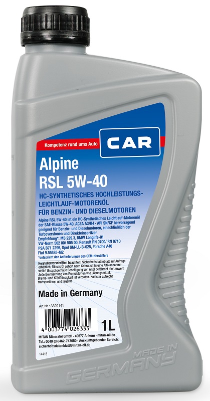 Huile moteur CAR-Alpine 3300141