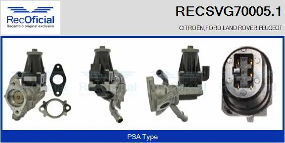 Vanne EGR RECOFICIAL RECSVG70005.1