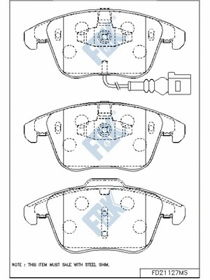 Kit de plaquettes de frein, frein à disque FBK FD21127MS