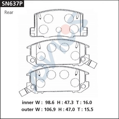 Kit de plaquettes de frein, frein à disque ADVICS SN637P
