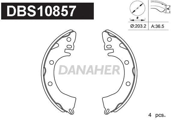Jeu de mâchoires de frein DANAHER DBS10857