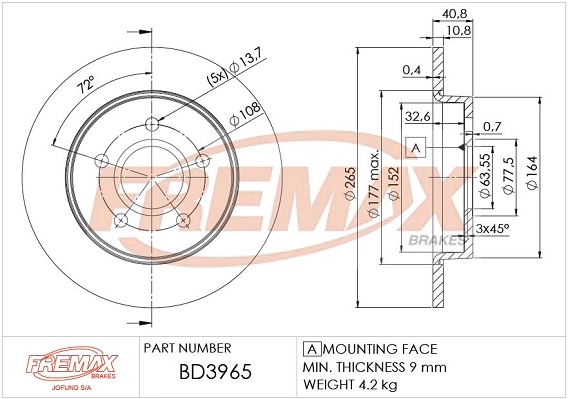 Disque de frein FREMAX BD-3965