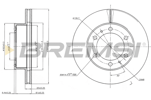 Disque de frein BREMSI CD7783V