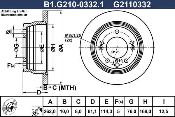 Disque de frein GALFER B1.G210-0332.1