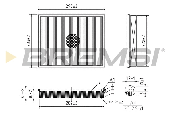 Filtre à air BREMSI FA0616