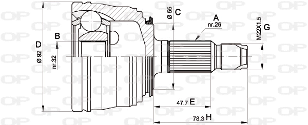 Jeu de joints, arbre de transmission OPEN PARTS CVJ5395.10