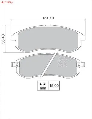 Kit de plaquettes de frein, frein à disque NAKATA NKF 1193P