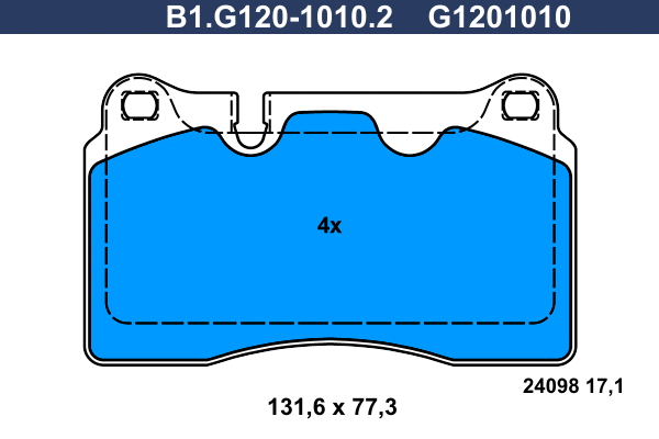 Kit de plaquettes de frein, frein à disque GALFER B1.G120-1010.2