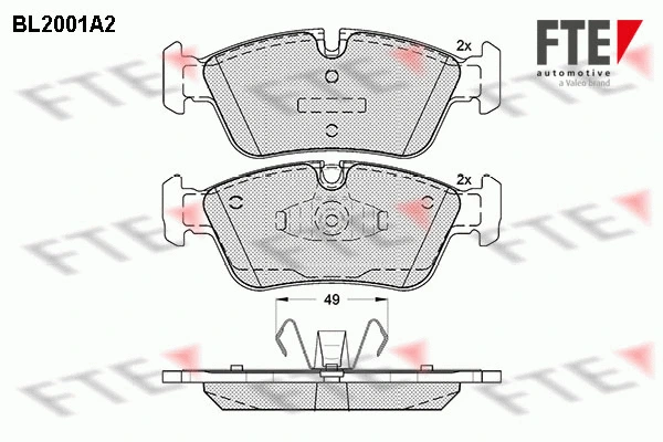 Kit de plaquettes de frein, frein à disque FTE 9010587