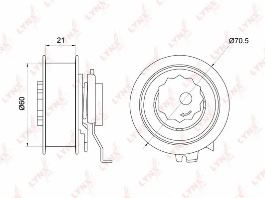 Poulie de tension, courroie crantée LYNXAUTO PB-1262
