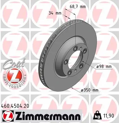 Disque de frein ZIMMERMANN 460.4504.20