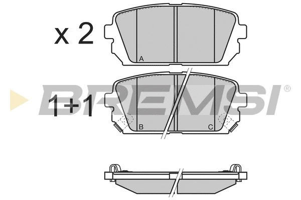 Kit de plaquettes de frein, frein à disque BREMSI BP3359