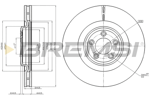 Disque de frein BREMSI CD8107V