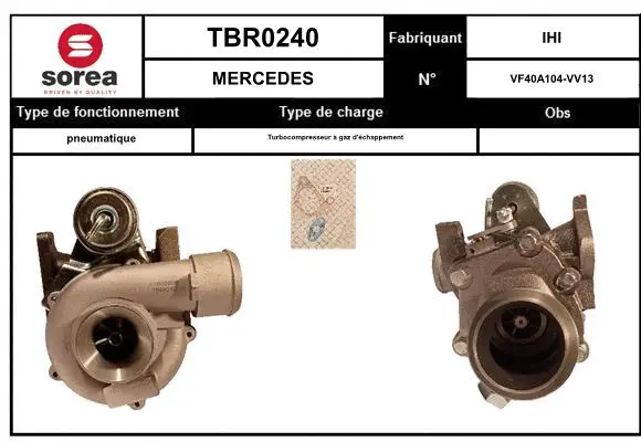 Turbocompresseur, suralimentation EAI TBR0240