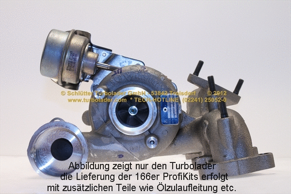 Turbocompresseur, suralimentation SCHLÜTTER TURBOLADER 166-00230