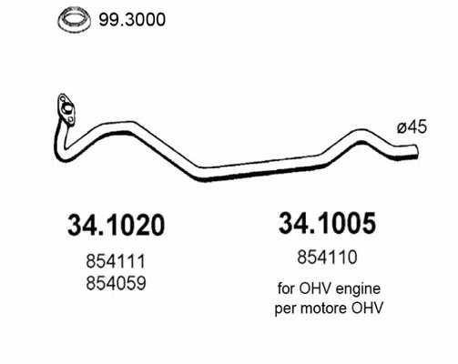 Tuyau d'échappement ASSO 34.1020