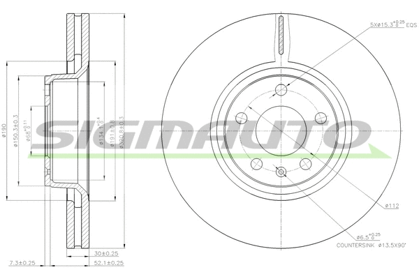 Disque de frein SIGMAUTO DBB277V