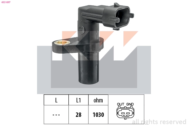 Capteur d'angle, vilebrequin KW 453 697