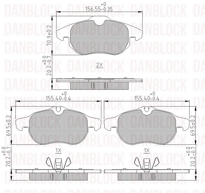 Kit de plaquettes de frein, frein à disque DANBLOCK DB 510393