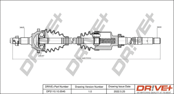 Arbre de transmission Dr!ve+ DP2110.10.0545