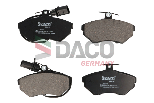 Kit de plaquettes de frein, frein à disque DACO Germany 324756