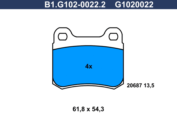 Kit de plaquettes de frein, frein à disque GALFER B1.G102-0022.2