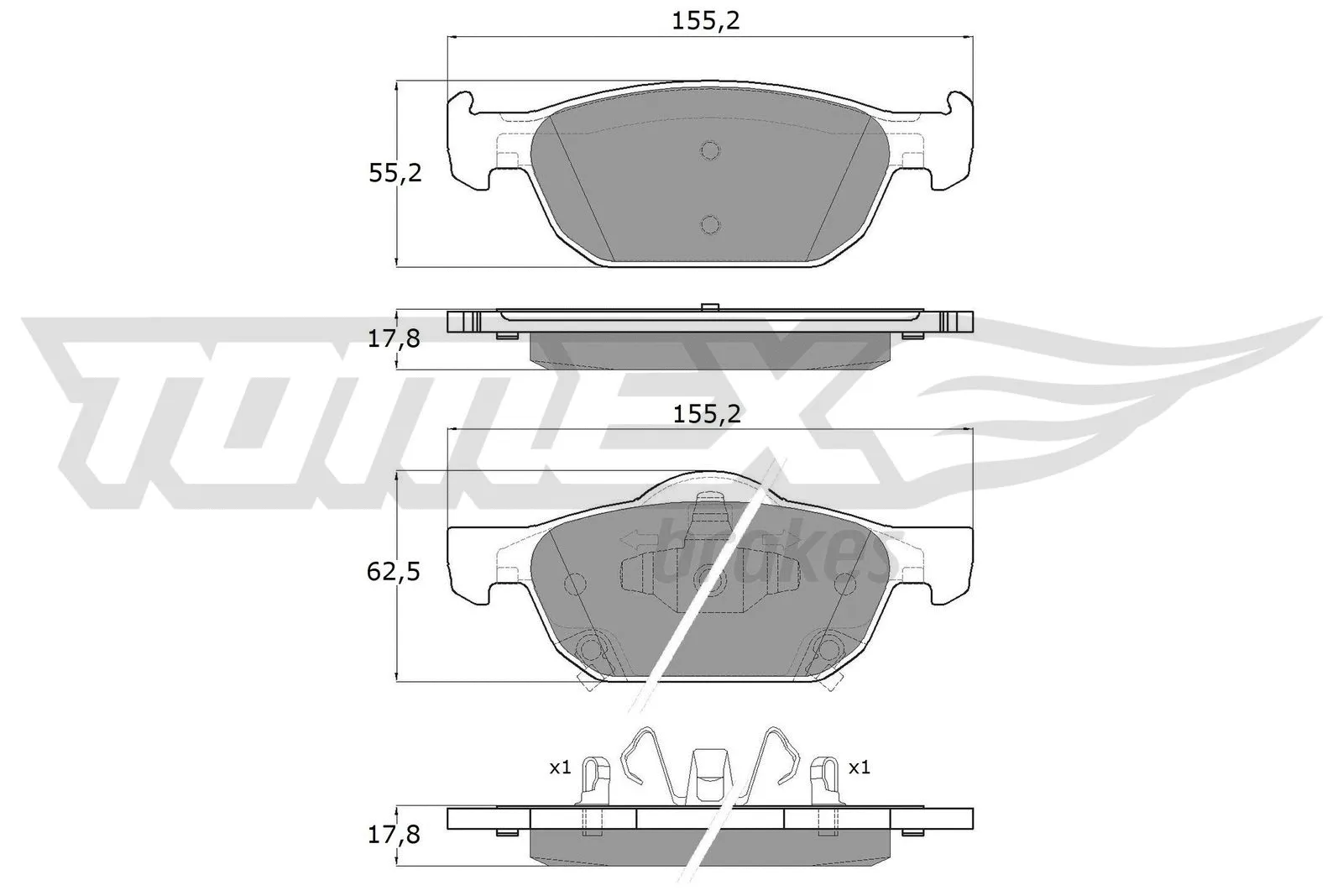 Kit de plaquettes de frein, frein à disque TOMEX Brakes TX 17-51