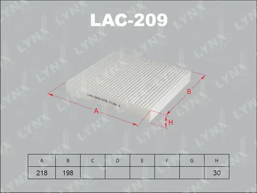 Filtre, air de l'habitacle LYNXAUTO LAC-209
