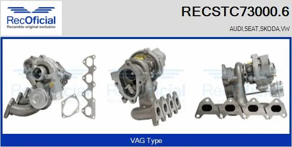 Turbocompresseur, suralimentation RECOFICIAL RECSTC73000.6