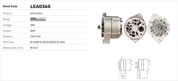 Alternateur LUSA LEA0365