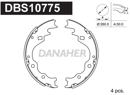 Jeu de mâchoires de frein DANAHER DBS10775
