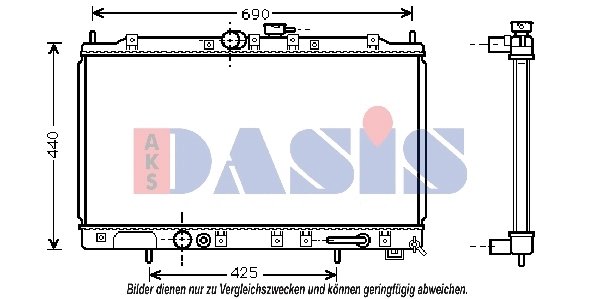 Radiateur, refroidissement du moteur AKS DASIS 140035N