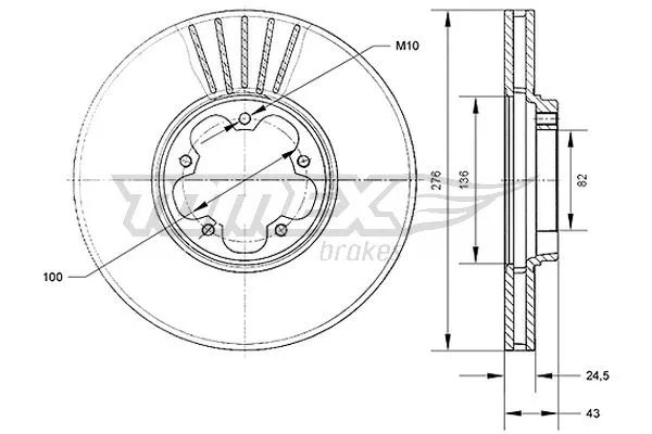 Disque de frein TOMEX Brakes TX 70-75