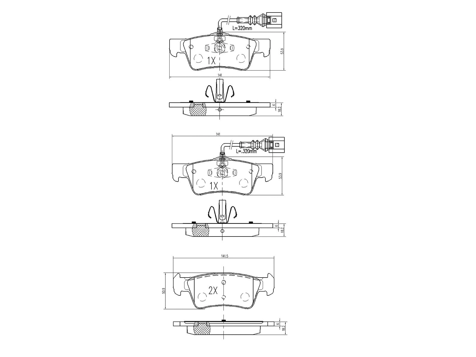 Kit de plaquettes de frein, frein à disque A.Z. Meisterteile AZMT-44-022-1458