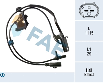 Capteur, vitesse de roue FAE 78389